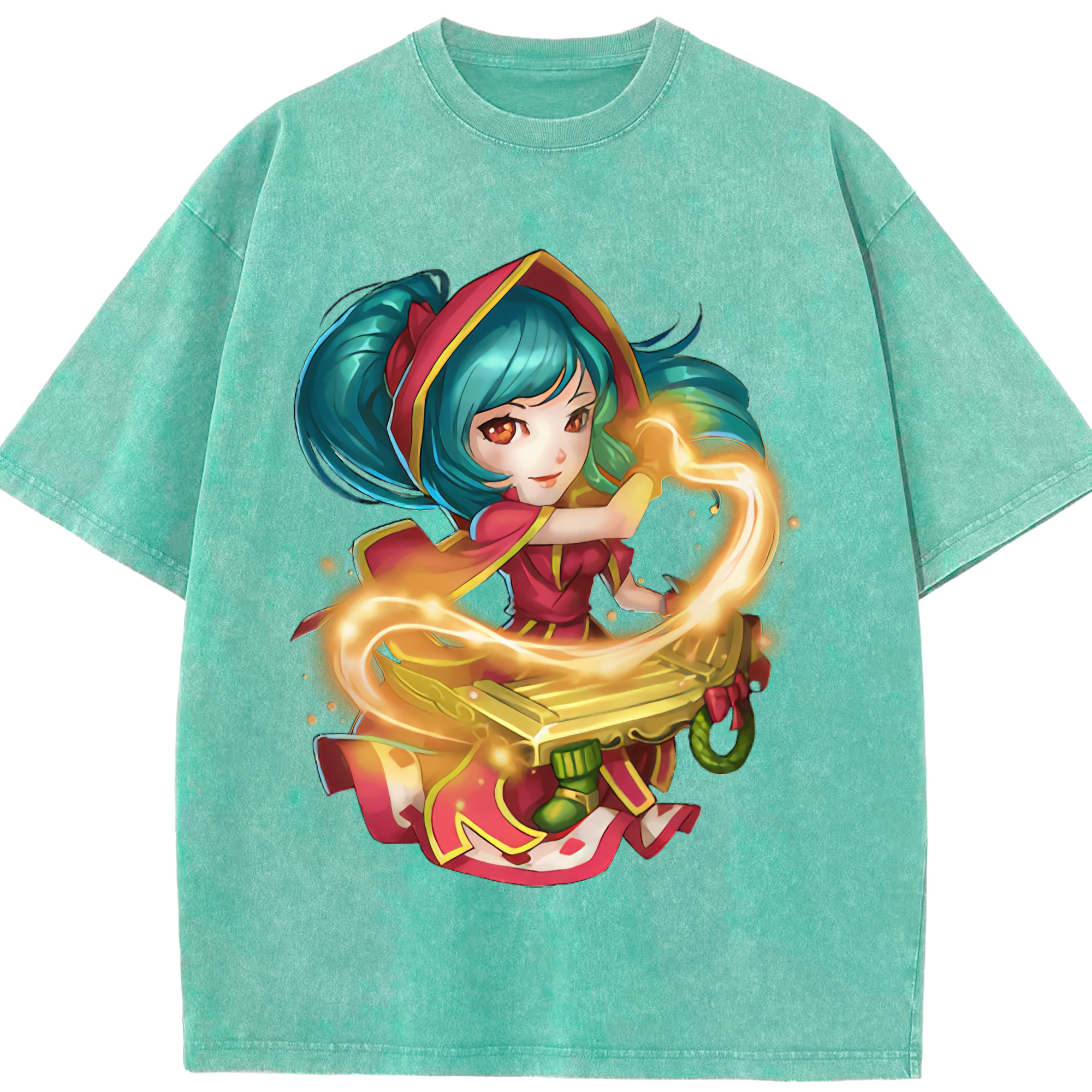 リーグ・オブ・レジェンド League of Legends LOL 綿100% ヴィンテージ風 半袖Tシャツ（フロントプリント）